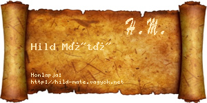 Hild Máté névjegykártya